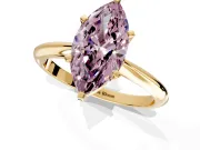 Solitaire Engagement Ring Setting for Fancy Pink Marquise Center with Knife Ridge Band and Claw Prong Head in Yellow Gold