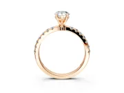 Open Basket Engagement Ring Setting for Pear-Shaped Center with Pave Band and Prong Head in Rose Gold