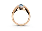 Tension Engagement Ring Setting for Fancy Blue Marquise Center with Wide Tapered Band and Tension Head in Rose Gold