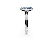 Solitaire Engagement Ring Setting for Fancy Blue Marquise Center with Wide Knife Ridge Band and Prong Head in White Gold