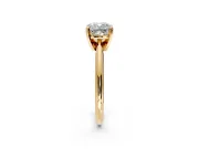 Solitaire Engagement Ring Setting for Cushion Cut Center with Knife Ridge Band and Claw Prong Head in Yellow Gold