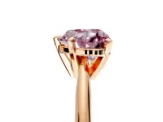 Solitaire Engagement Ring Setting for Fancy Pink Heart-Shaped Center with Knife Ridge Band and Claw Prong Head in Rose Gold
