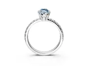Solitaire Engagement Ring Setting for Fancy Blue Marquise Center with Large Accents and Prong Head in Platinum