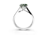 Solitaire Engagement Ring Setting for Fancy Green Heart-Shaped Center with Cathedral Channel Band and Prong Head in White Gold