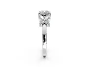 Floral Engagement Ring Setting for Cushion Cut Center with Marquise Cluster Shoulders and Prong Head in White Gold