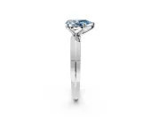 Solitaire Engagement Ring Setting for Fancy Blue Pear-Shaped Center with Wide Knife Ridge Band and Prong Head in Platinum