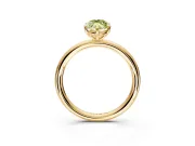 Low-Set Solitaire Engagement Ring Setting for Fancy Yellow Marquise Center with Thin Plain Band and Prong Head in Yellow Gold