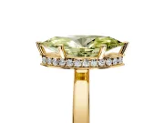 Hidden Halo Engagement Ring Setting for Fancy Yellow Marquise Center with Wide Flat Plain Band and Prong Head in Yellow Gold