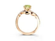 Solitaire Engagement Ring Setting for Fancy Yellow Cushion Cut Center with Filigree Band and Prong Head in Rose Gold