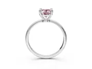 Minimalist Solitaire Engagement Ring Setting for Fancy Pink Oval Center with Thin Band and Prong Head in Platinum