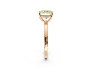 Solitaire Engagement Ring Setting for Fancy Yellow Radiant Cut Center with Fine Wire Band and Prong Head in Rose Gold