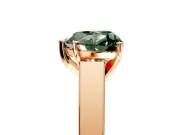 Solitaire Engagement Ring Setting for Fancy Green Heart-Shaped Center with Tapered Split Shoulders and Prong Head in Rose Gold