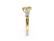 5 Stone Engagement Ring Setting for Fancy Yellow Pear-Shaped Center with Graduated Accents and Prong Head in Yellow Gold