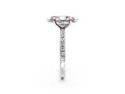 Solitaire Engagement Ring Setting for Fancy Pink Marquise Center with Fine Pave Narrow Band and Prong Head in Platinum