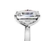 Fancy Pink Round Cut and Emerald Cut Lab-Grown Diamond Toi et Moi Engagement Ring with Prong-Set Stones in Sterling Silver
