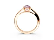 Solitaire Engagement Ring Setting for Fancy Pink Pear-Shaped Center with Open Cathedral Shoulders and Prong Head in Rose Gold