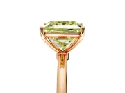 Solitaire Engagement Ring Setting for Fancy Yellow Princess Cut Center with Straight Thin Band and Prong Head in Rose Gold