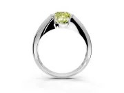 Tension Engagement Ring Setting for Fancy Yellow Cushion Cut Center with Wide Tapered Band and Tension Head in Sterling Silver