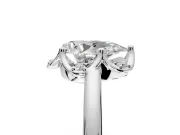 Floral Frame Engagement Ring Setting for Pear-Shaped Center with Accent Clusters and Prong Head in Sterling Silver