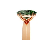 Solitaire Engagement Ring Setting for Fancy Green Oval Center with Wide Knife Ridge Band and Prong Head in Rose Gold