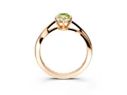 Solitaire Engagement Ring Setting for Fancy Yellow Marquise Center with Plain Bypass Twist Band and Prong Head in Rose Gold