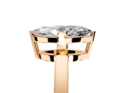 Solitaire Engagement Ring Setting for Marquise Center with Plain Band and Flat Tab Prong Head in Rose Gold