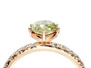 Solitaire Engagement Ring Setting for Fancy Yellow Marquise Center with Shared-Prong Accents and Prong Head in Rose Gold