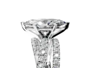 Solitaire Engagement Ring Setting for Marquise Center with Woven 3-Strand Pave Band and Prong Head in Sterling Silver