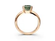 Tension Engagement Ring Setting for Fancy Green Princess Cut Center with Wide Flat Band and Tension Head in Rose Gold