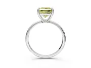 Minimalist Solitaire Engagement Ring Setting for Fancy Yellow Princess Cut Center with Thin Band and Prong Head in Sterling Silver