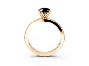 Milgrain Pave Engagement Ring Setting for Fancy Black Oval Center with Accent Band and Prong Head in Rose Gold