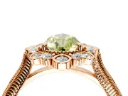 Milgrain Halo Engagement Ring Setting for Fancy Yellow Pear-Shaped Center with Bezel Point Accents and Prong Head in Rose Gold