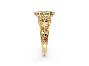Solitaire Engagement Ring Setting for Fancy Yellow Marquise Center with Filigree Accent Basket and Prong Head in Yellow Gold