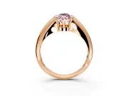 Tension Engagement Ring Setting for Fancy Pink Marquise Center with Wide Tapered Band and Tension Head in Rose Gold