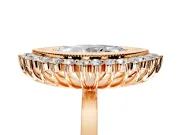 Halo Engagement Ring Setting for Marquise Center with Milgrain Bezel Rim, Plain Band and Prong Head in Rose Gold