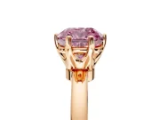 Solitaire Engagement Ring Setting for Fancy Pink Cushion Cut Center with Plain Band and Tulip Prong Head in Rose Gold