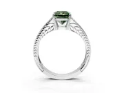 Split Shank Engagement Ring Setting for Fancy Green Radiant Cut Center with Pave Split Shank and Prong Head in Sterling Silver