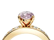 Solitaire Engagement Ring Setting for Fancy Pink Marquise Center with Channel-Set Accents and Prong Head in Yellow Gold