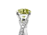 Crossover Engagement Ring Setting for Fancy Yellow Round Cut Center with Pave and Plain Strands and Prong Head in Sterling Silver