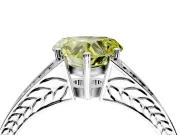 Split Shank Engagement Ring Setting for Fancy Yellow Heart-Shaped Center with Pave Split Shank and Prong Head in Sterling Silver