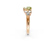 Cluster Engagement Ring Setting for Fancy Yellow Heart-Shaped Center with Round Cut Accent Frame and Prong Head in Rose Gold