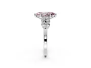 Cluster Engagement Ring Setting for Fancy Pink Marquise Center with 2-Row Shoulder Clusters and Prong Head in Platinum