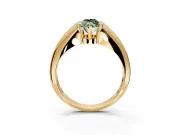 Tension Engagement Ring Setting for Fancy Green Marquise Center with Wide Tapered Band and Tension Head in Yellow Gold