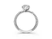 Rope Engagement Ring Setting for Cushion Cut Center with Accent Shoulders and Prong Head in White Gold