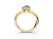Tension Engagement Ring Setting for Fancy Blue Marquise Center with Wide Flat Band and Tension Head in Yellow Gold