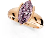 Tension Engagement Ring Setting for Fancy Pink Marquise Center with Wide Flat Band and Tension Head in Rose Gold
