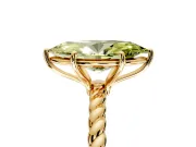 Solitaire Engagement Ring Setting for Fancy Yellow Marquise Center with Plain Twisted Rope Band and Prong Head in Yellow Gold