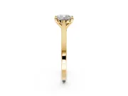 Solitaire Engagement Ring Setting for Cushion Cut Center with Tapered Shoulders and Prong Head in Yellow Gold