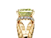 Halo Engagement Ring Setting for Fancy Yellow Princess Cut Center with Rope Twist Split Shank and Prong Head in Yellow Gold