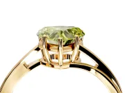 Solitaire Engagement Ring Setting for Fancy Yellow Heart-Shaped Center with Plain Bypass Twist Band and Prong Head in Yellow Gold